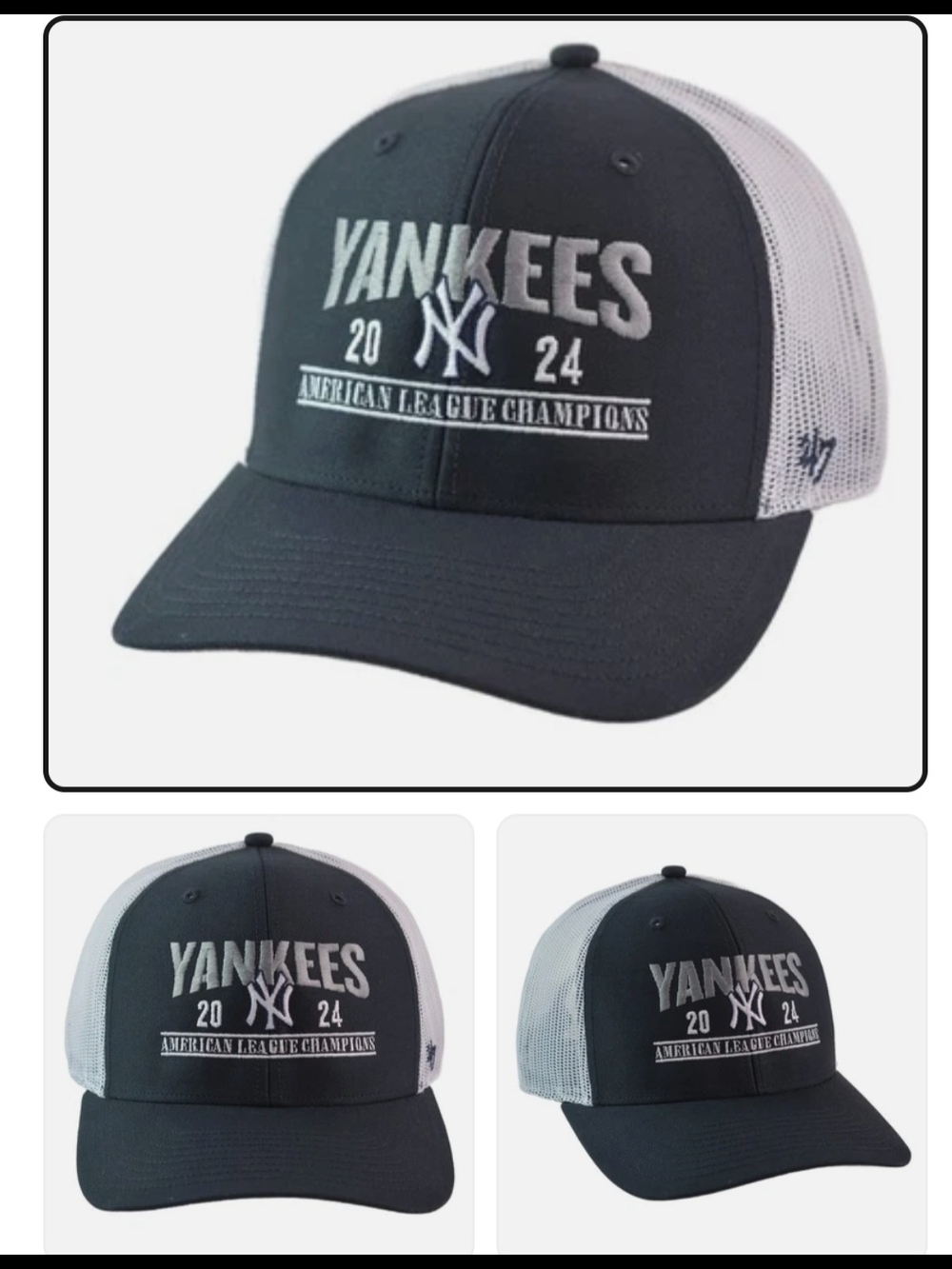 New Era Yankees Black and White Mesh Trucker Cap NWOT